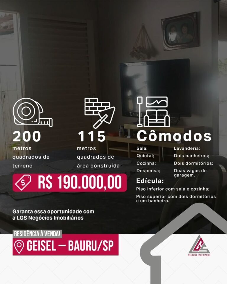 Casa à venda com excelente localização em Bauru