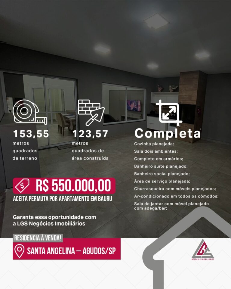 Residência completa em moveis planejados no bairro Santa Angelina!