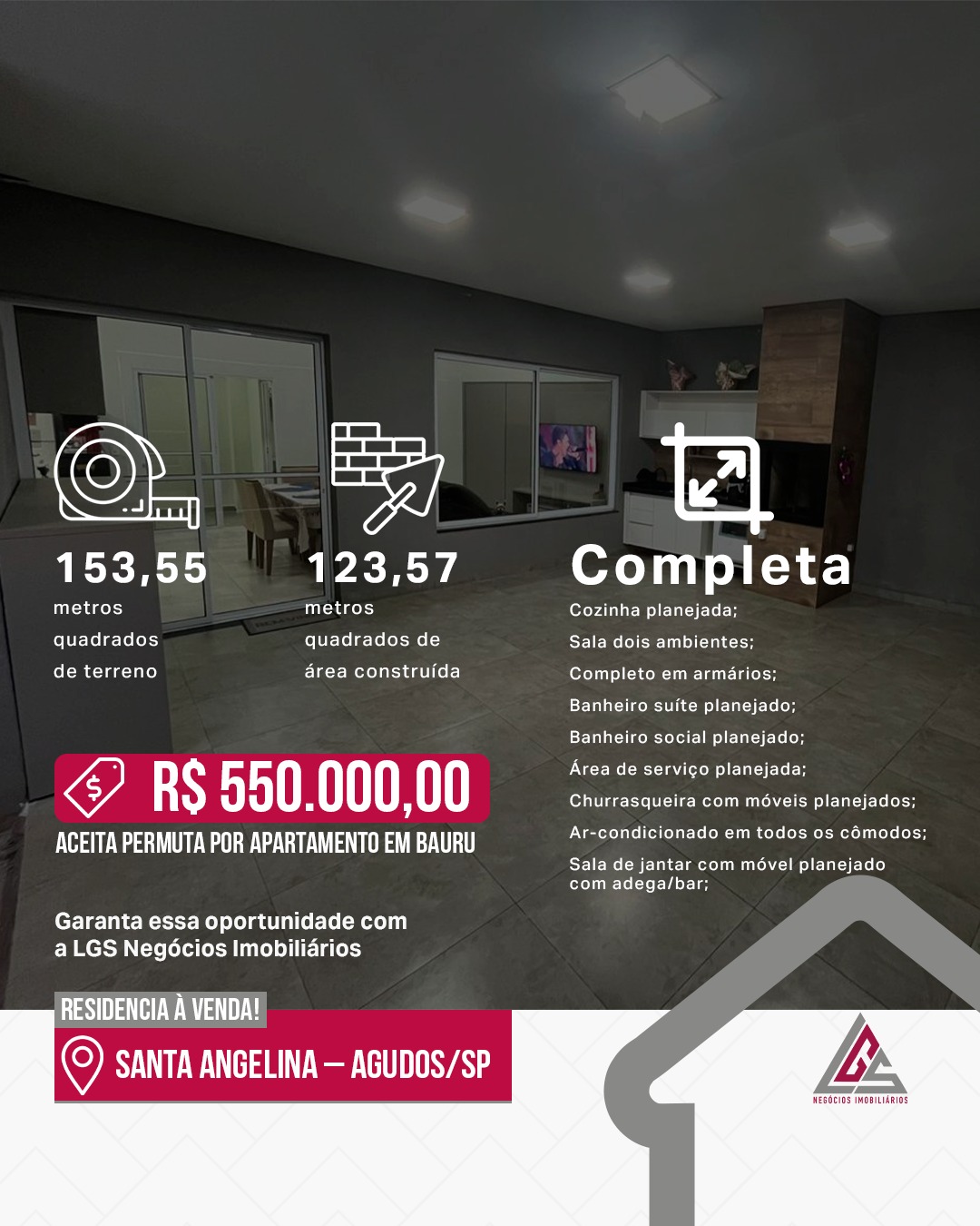 Residência completa em moveis planejados no bairro Santa Angelina!
