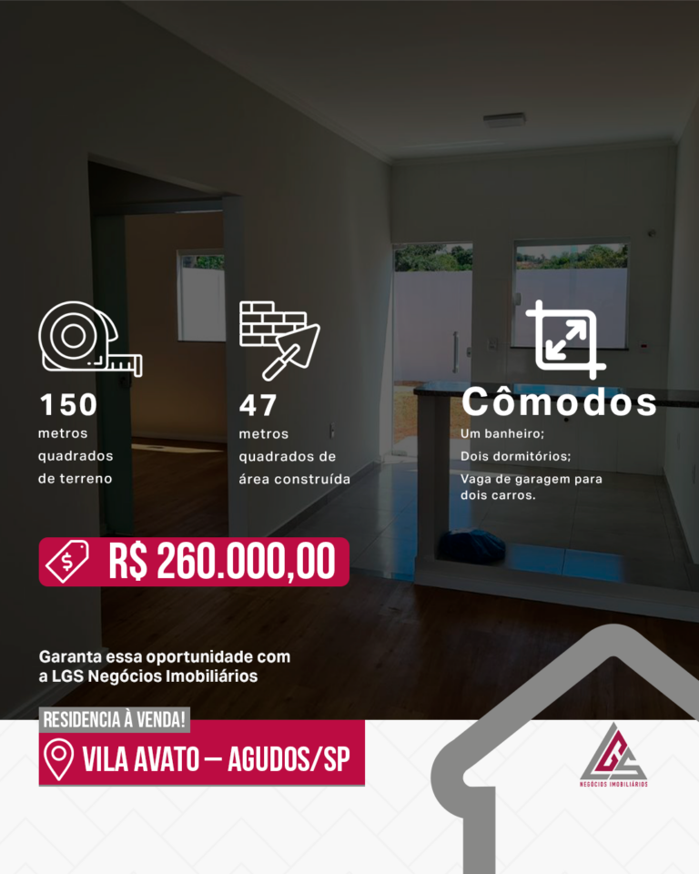 Residência à venda na Vila Avato!